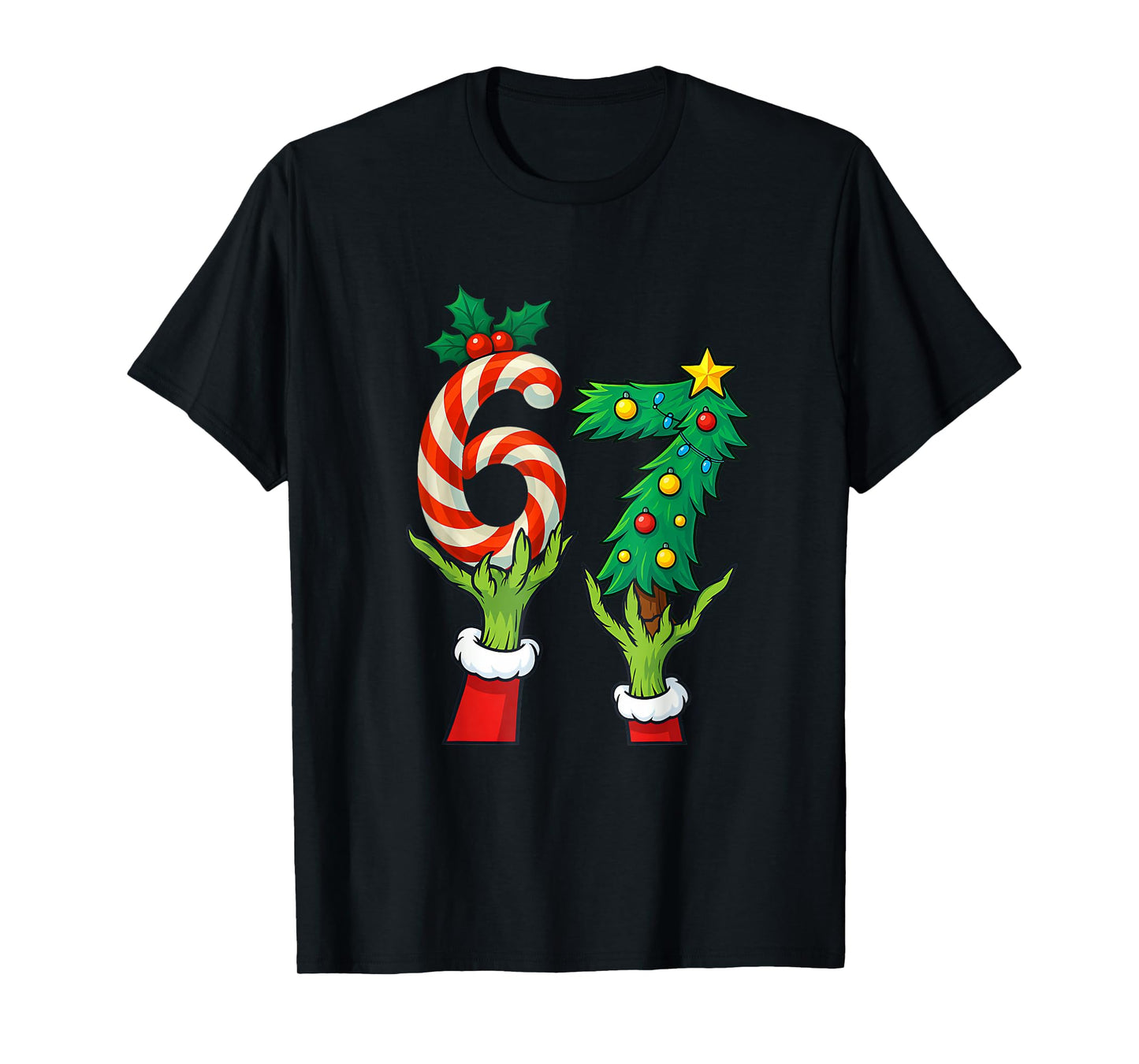 67 Christmas 6 7 Meme Hands Holiday Gen Alpha for Kids Youth T-Shirt