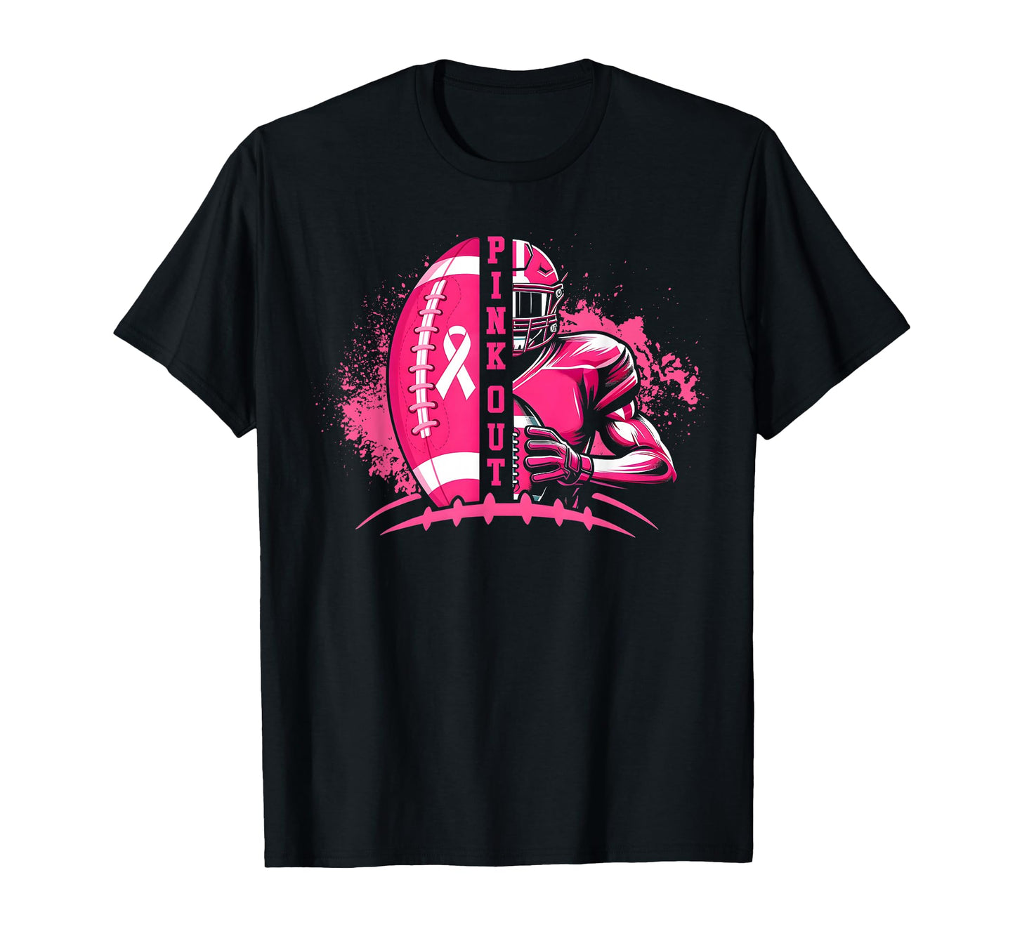 Football Pink Out Team Breast Cancer Awareness Month Womens T-Shirt
