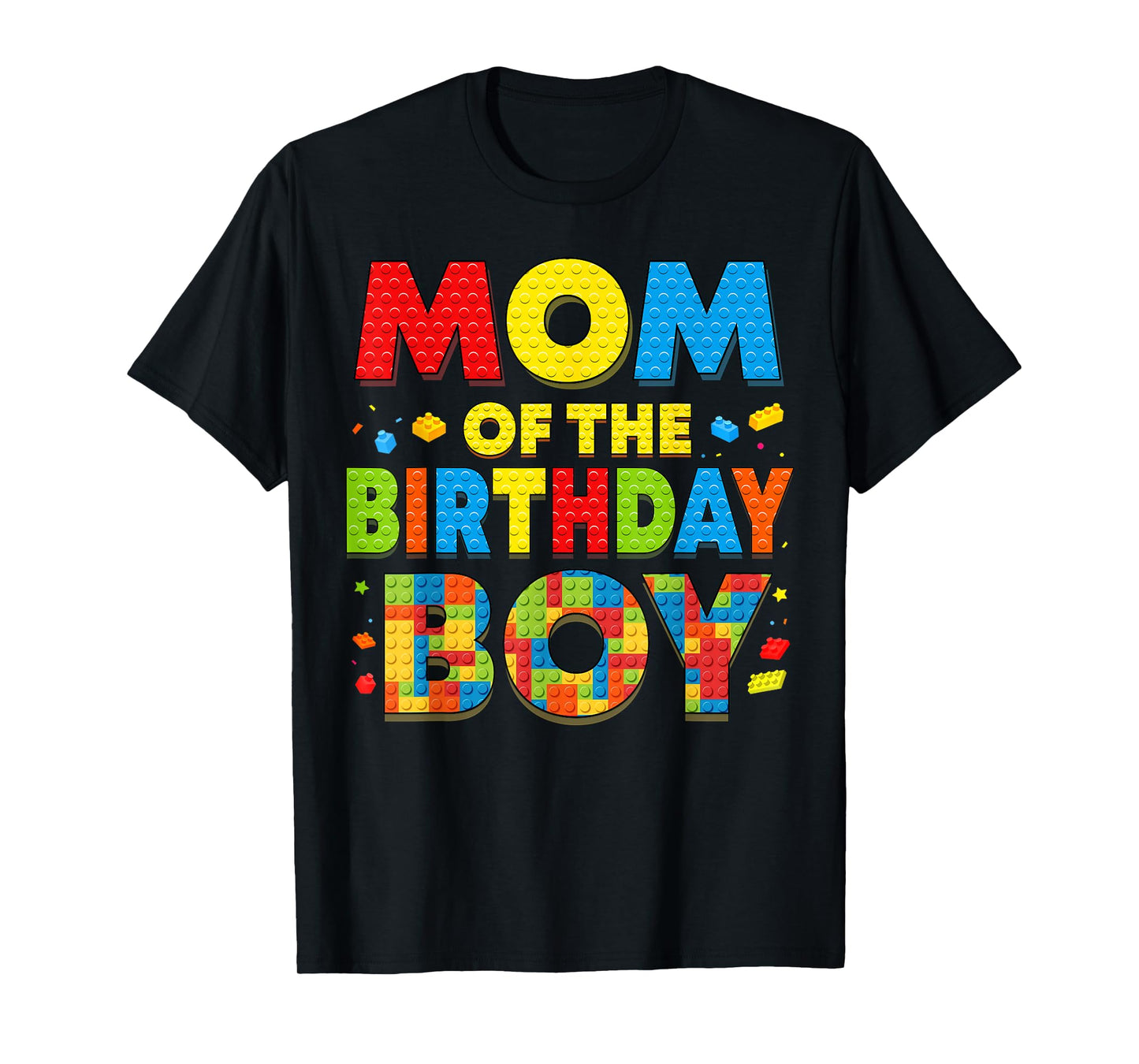 Mom Of The Birthday Boy Funny Building Block Birthday Family T-Shirt