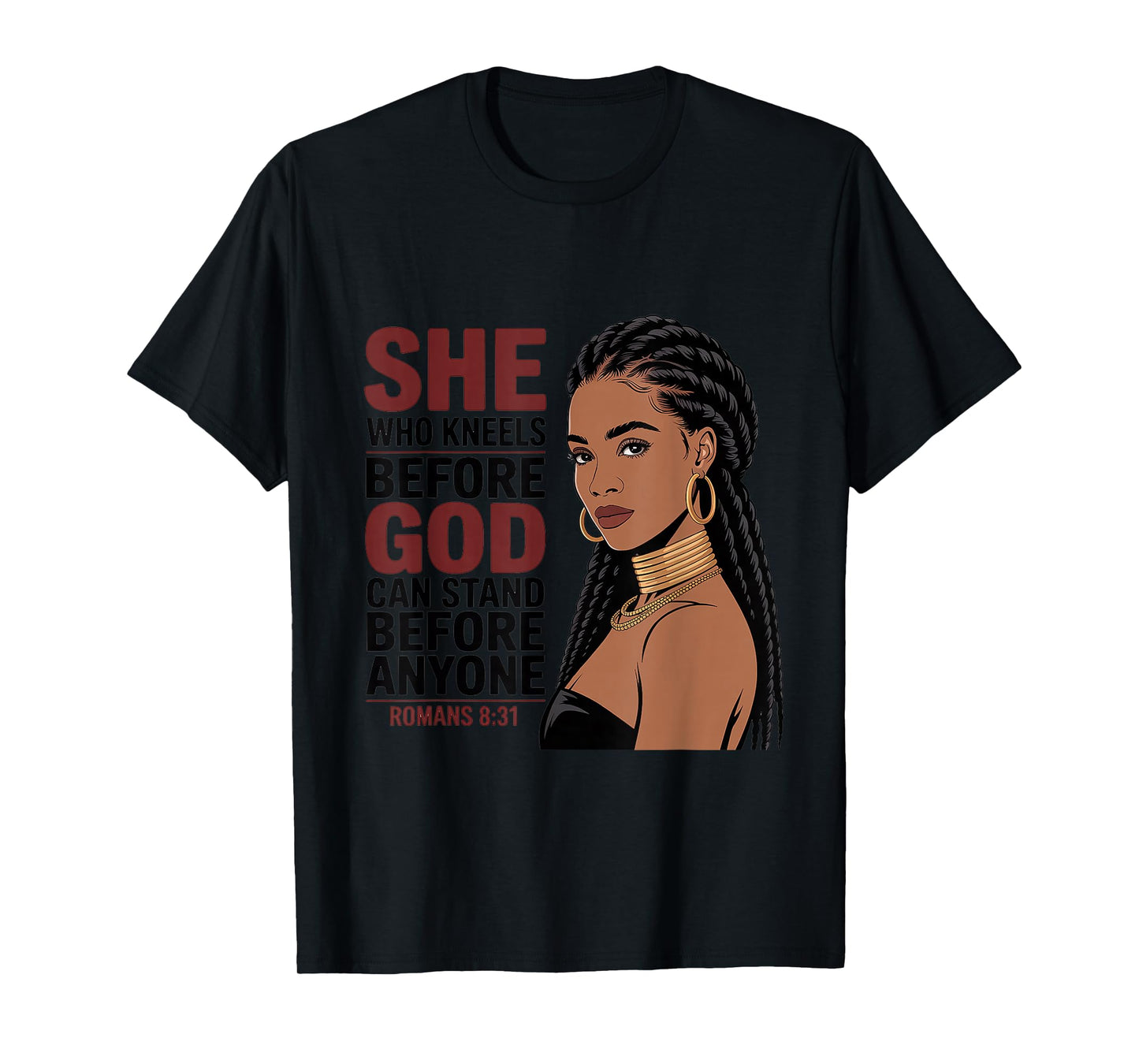 Christian African American Woman Melanin Poppin T-Shirt