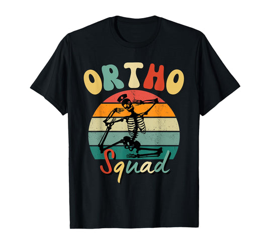 Orthopedics Department Retro Ortho Squad Skeleton Nurse RN T-Shirt