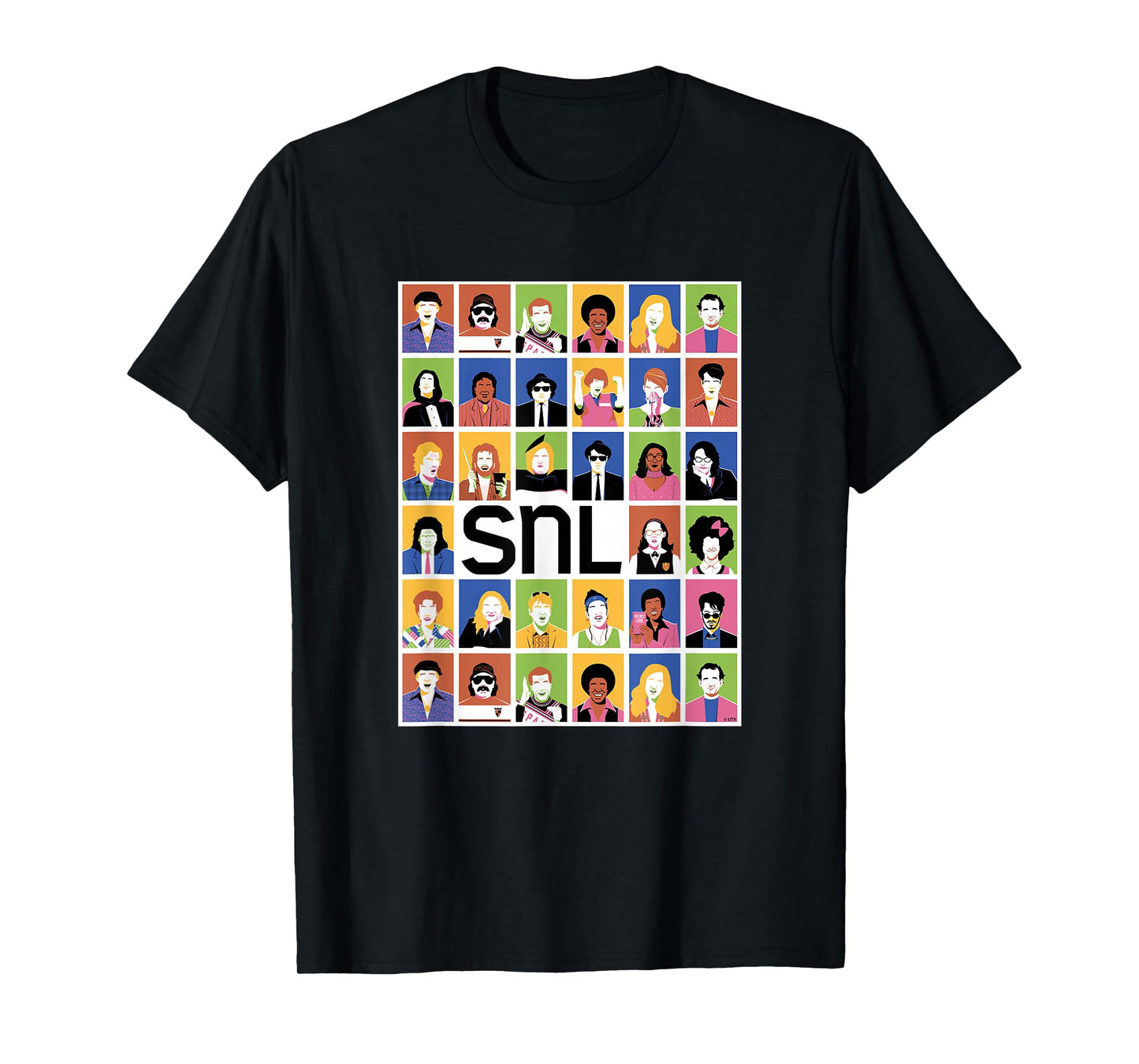 SNL 50 Iconic Characters Block Grid T-Shirt
