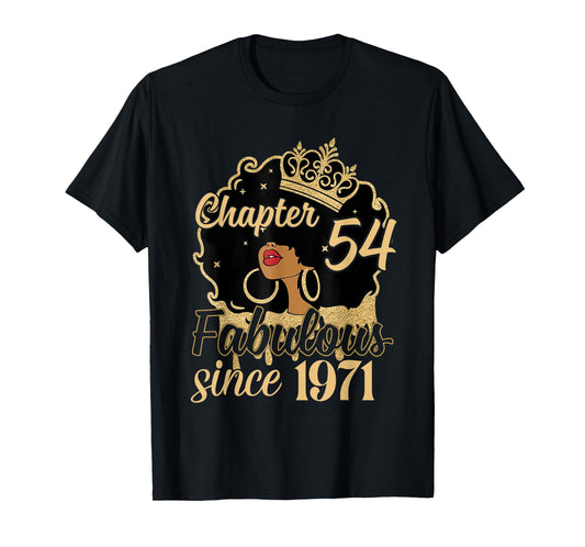 Chapter 54 Fabulous Since 1971 54th Birthday for Girls Women T-Shirt