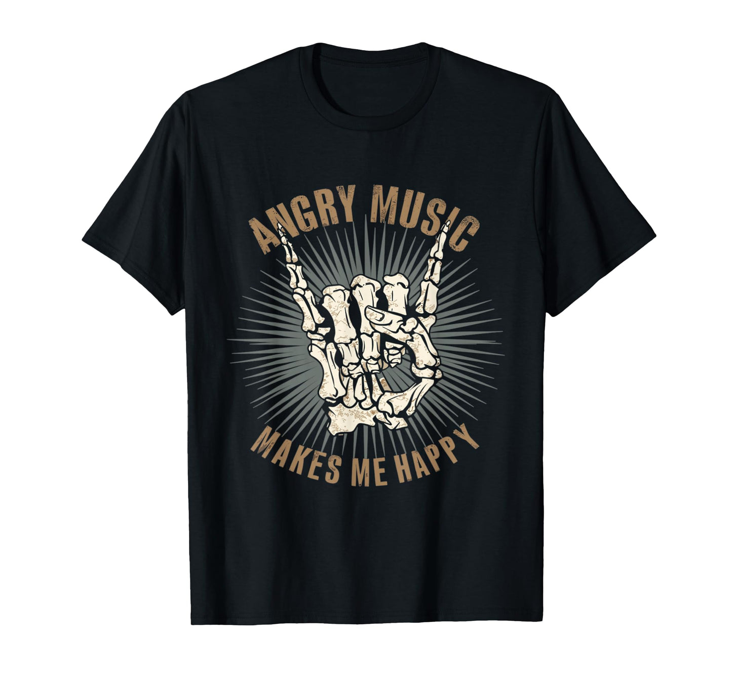 Funny Rockn Roll Saying Angry Music Makes Me Happy Metalhead T-Shirt