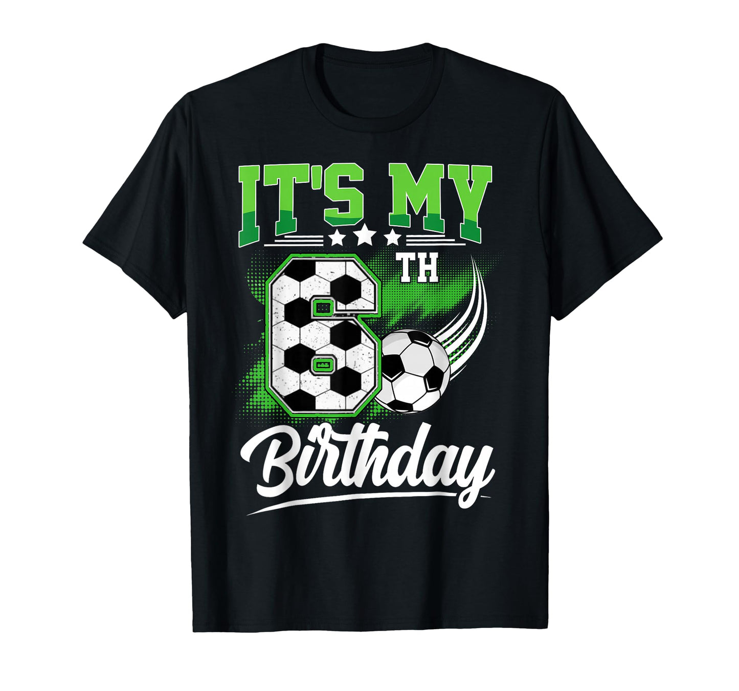 It's My 6th Birthday Boy Soccer Ball 6 Year Old Birthday T-Shirt