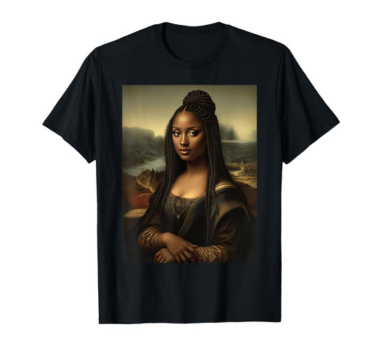 Black Mona Lisa African American Black History Month Funny T-Shirt