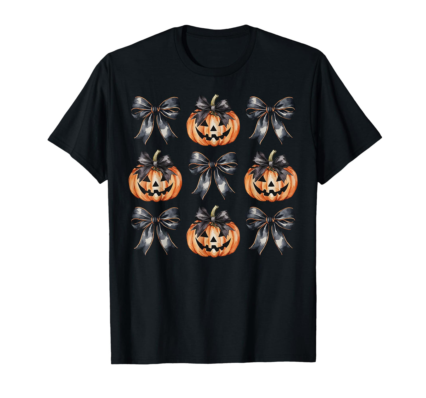 Pumpkin Jack o Lantern Halloween Coquette Fall Bow Costume T-Shirt