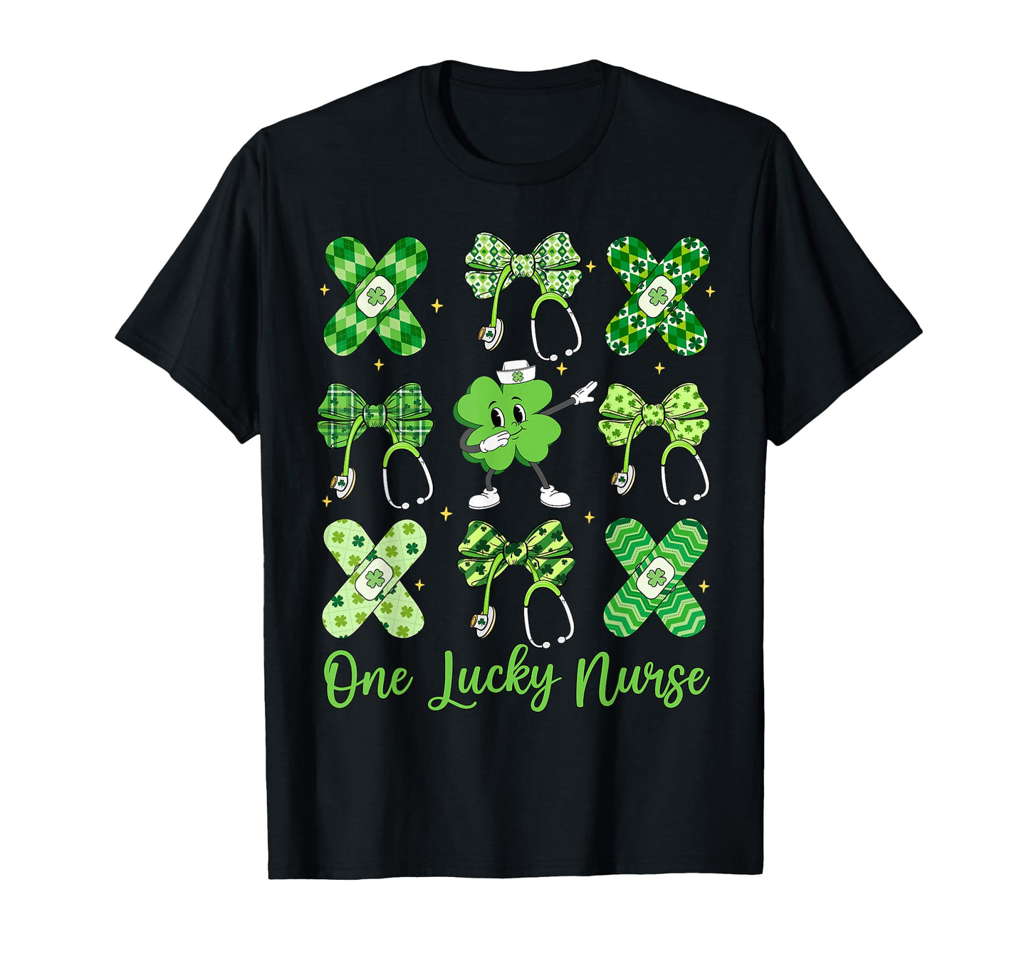 One Lucky Nurse Happy St Patrick's Day Shamrock Coquette T-Shirt