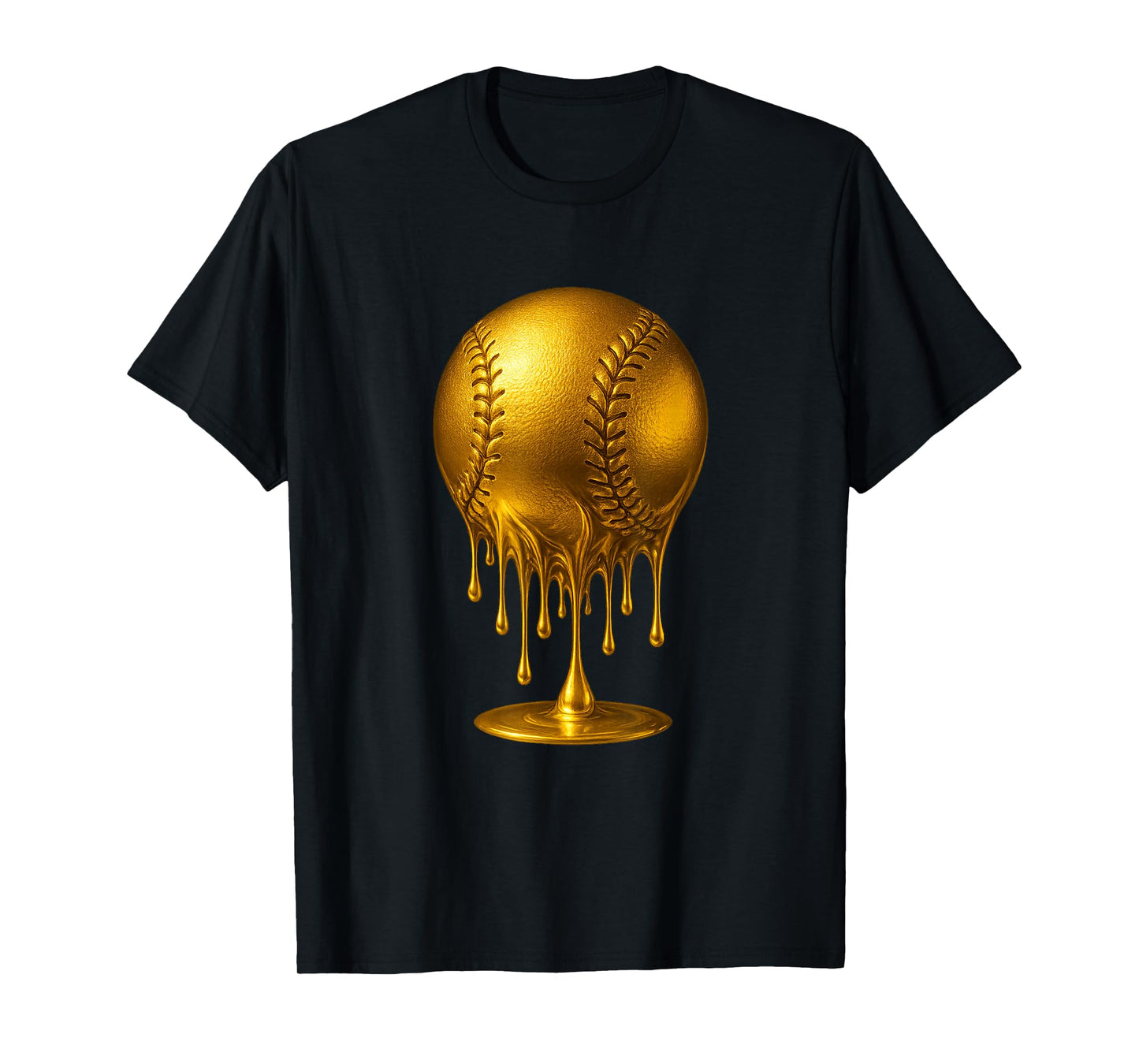 Dripping Gold Drip Baseball Game Day Player Coach Baller T-Shirt