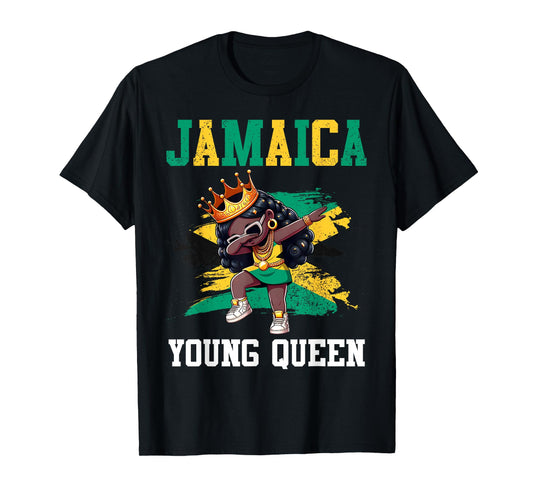 Jamaica Young Queen Jamaican Girl Proud Jamaican Flag T-Shirt
