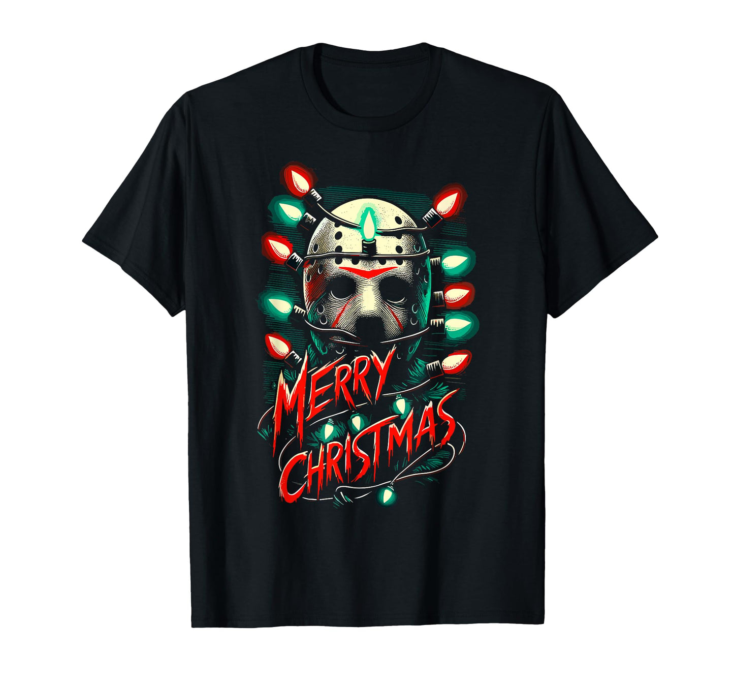 Merry Christmas Festive Slasher Candy Cane Menace T-Shirt