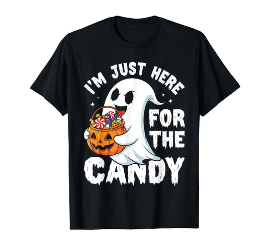 I'm Just Here for The Candy Halloween Pun Lollipop T-Shirt