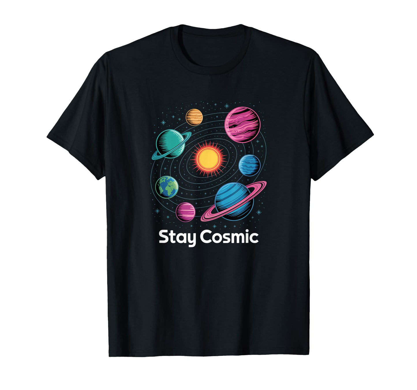 Vintage Space and Galaxy Clothing - Stay Cosmic T-Shirt