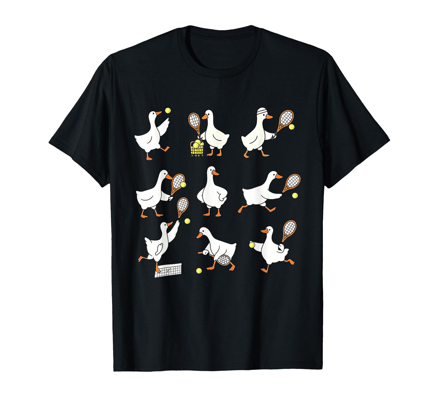 Cute Goose Playing Tennis Player Sports Coach Game Day T-Shirt