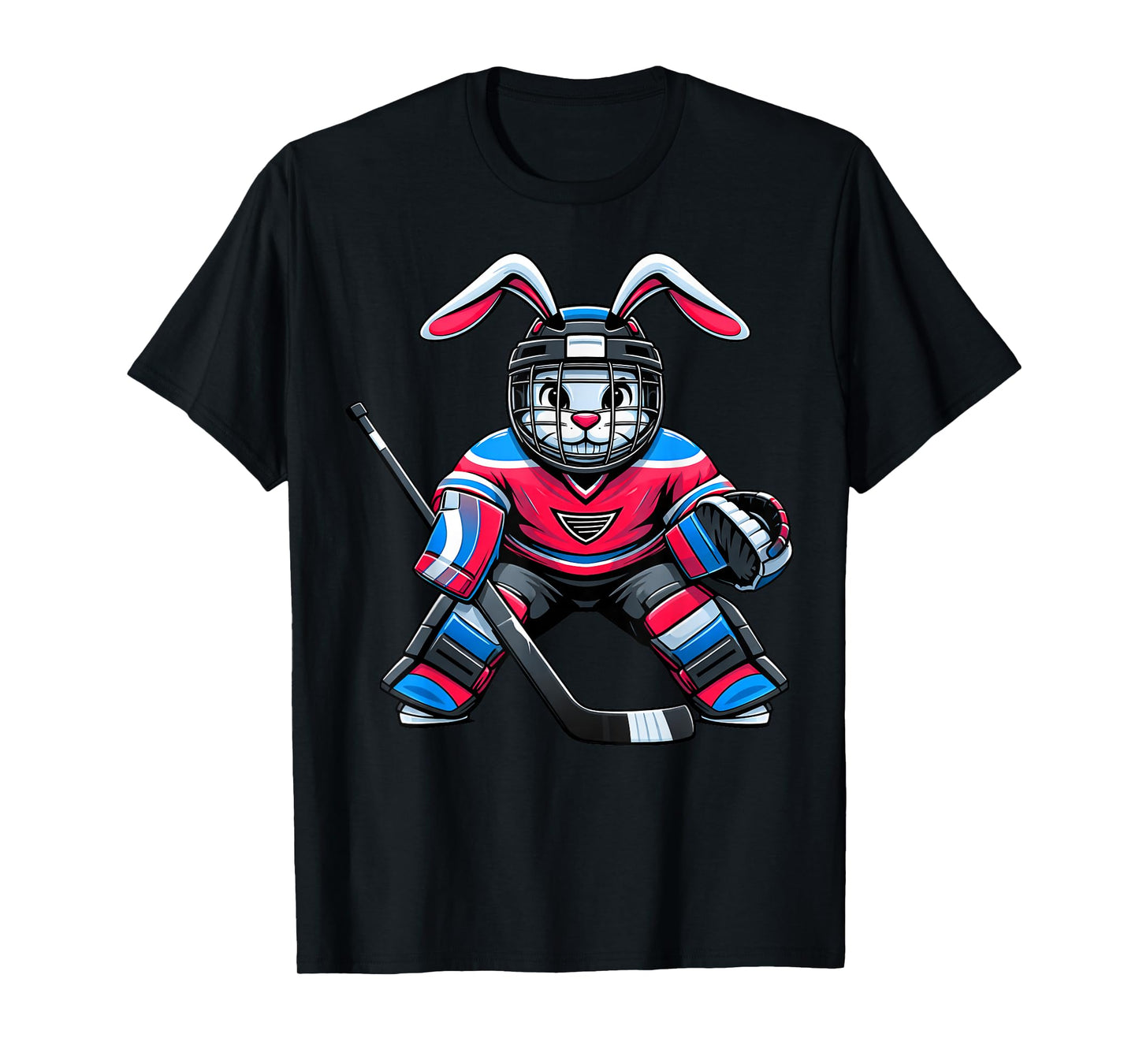 Funny Rabbit Hockey Bunny Easter Men Boy Kid Youth T-Shirt