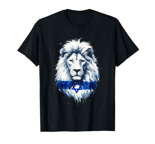 Jewish Israel Flag Lion David Star Yisrael Proud Israelites T-Shirt