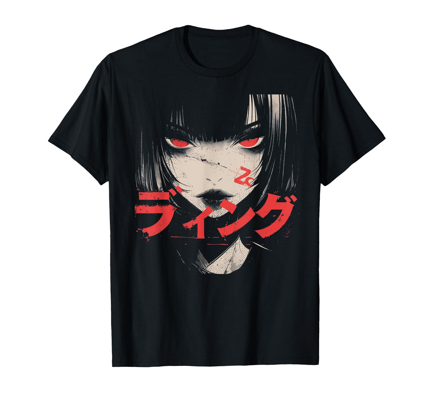 Goth Grunge Demon Anime Girl Waifu Horror Alt Aesthetic T-Shirt
