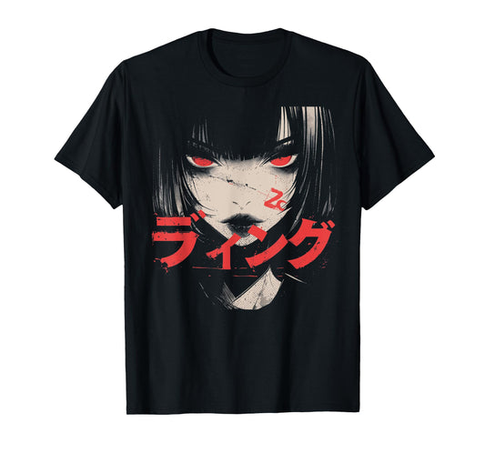 Goth Grunge Demon Anime Girl Waifu Horror Alt Aesthetic T-Shirt