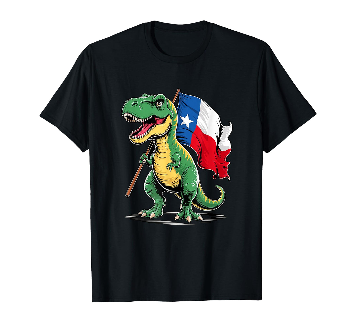 Texas Lover Kids Boys Dinosaur Lover USA Texas Flag T-Shirt