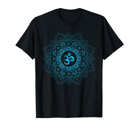 Blue Unisex Om Meditation Mandala T-Shirt