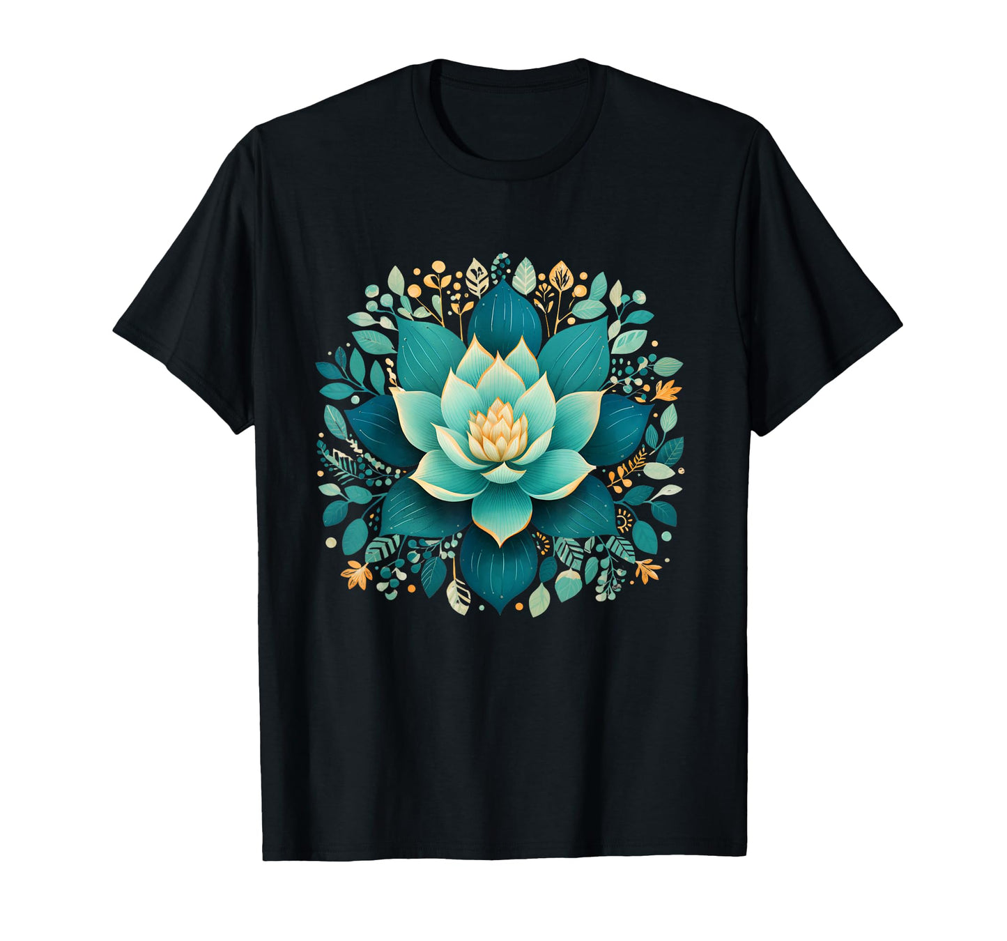 Elegant Lotus Flower for Yoga Fans Floral Aesthetic Design T-Shirt