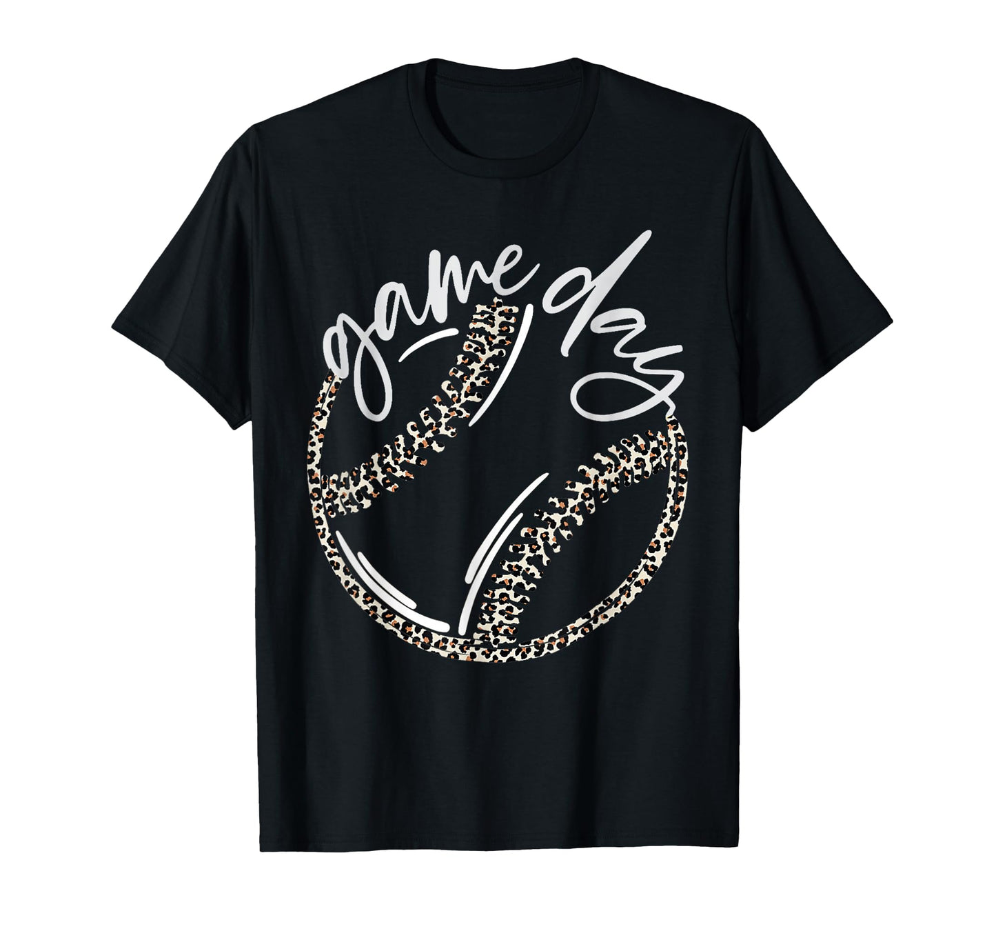Game Day Leopard Print Baseball Softball Sports Outfit T-Shirt