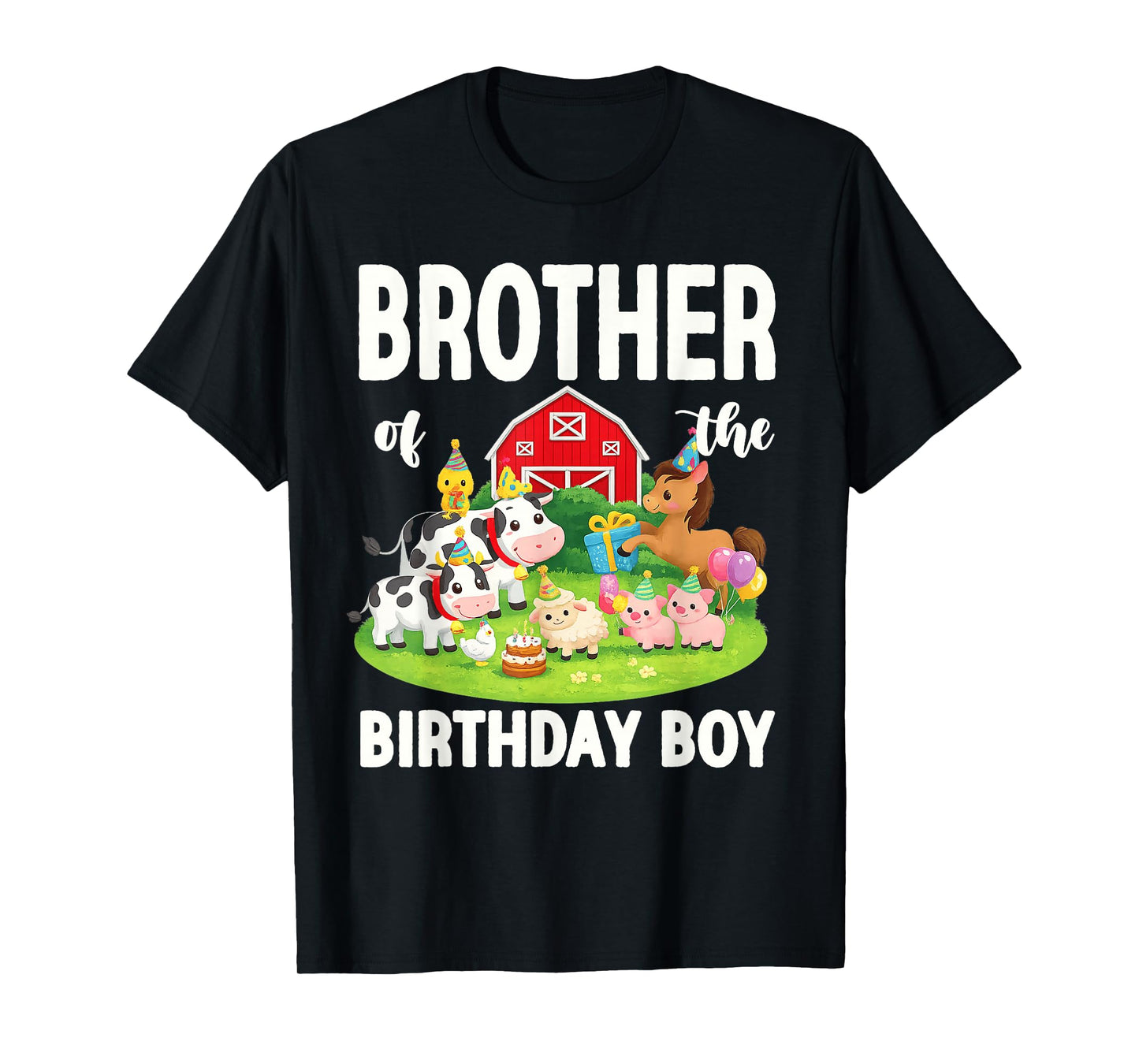 Brother of The Birthday Boy Farm Animal Bday Party T-Shirt