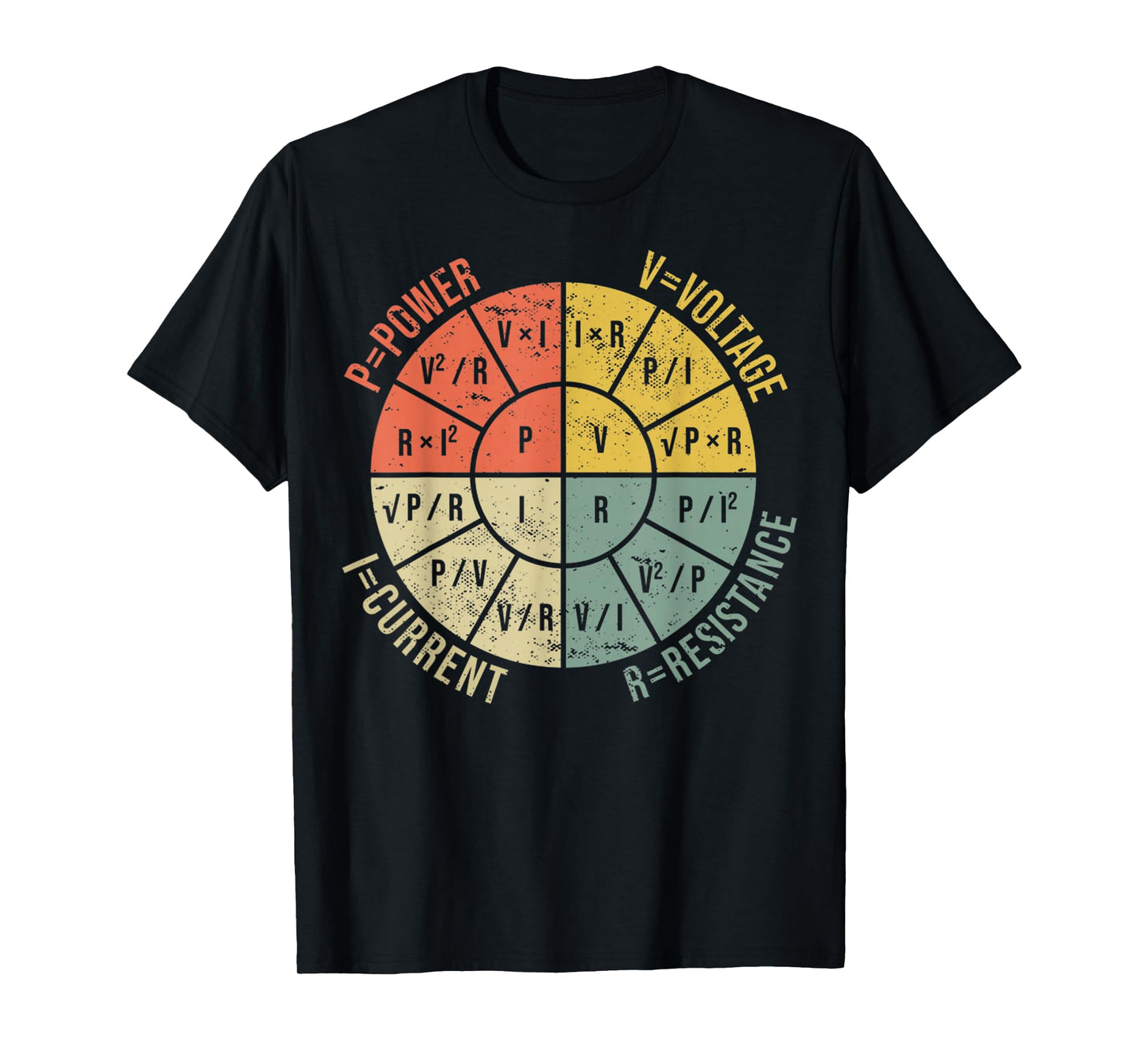 The Formula Wheel Of Electrical Engineering Retro Ohms Law T-Shirt
