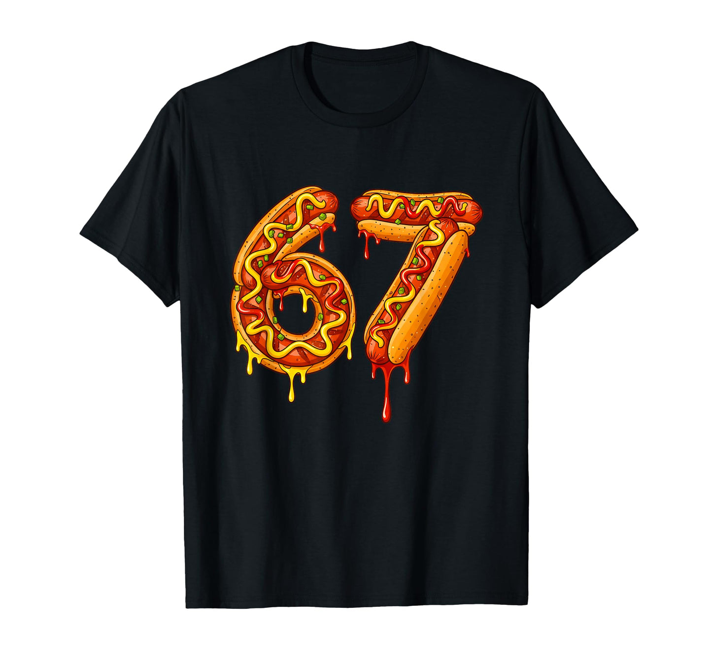 6 7 Meme Matching Hot Dogs 67 Pajamas Kids Six Seven Boys T-Shirt