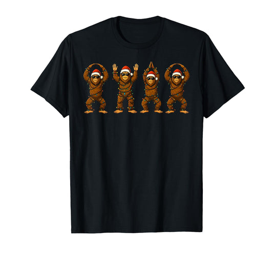 O-H-I-O Funny Bigfoot Ohio Vintage and Sasquatch Christmas T-Shirt