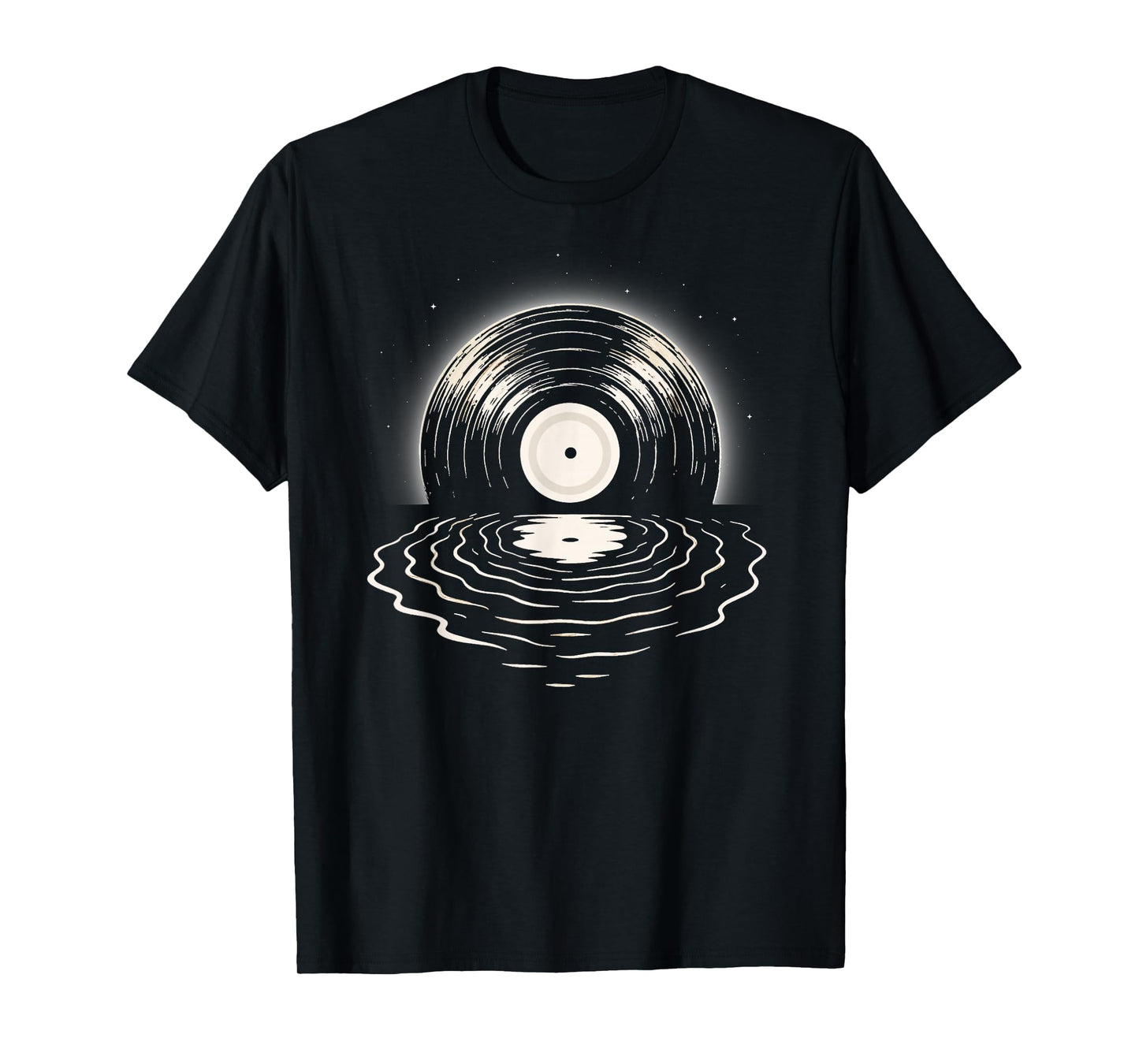 Retro Moon Vinyl Record Design for Music Lovers and DJs T-Shirt