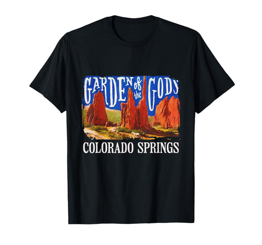 Vintage Garden Of The Gods Colorado Springs Travel Souvenir T-Shirt