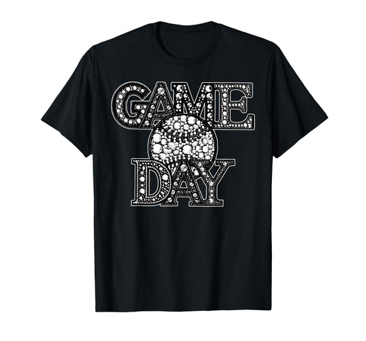 Game Day Basebal Rhinestone Basebal Player Sport Men Women T-Shirt