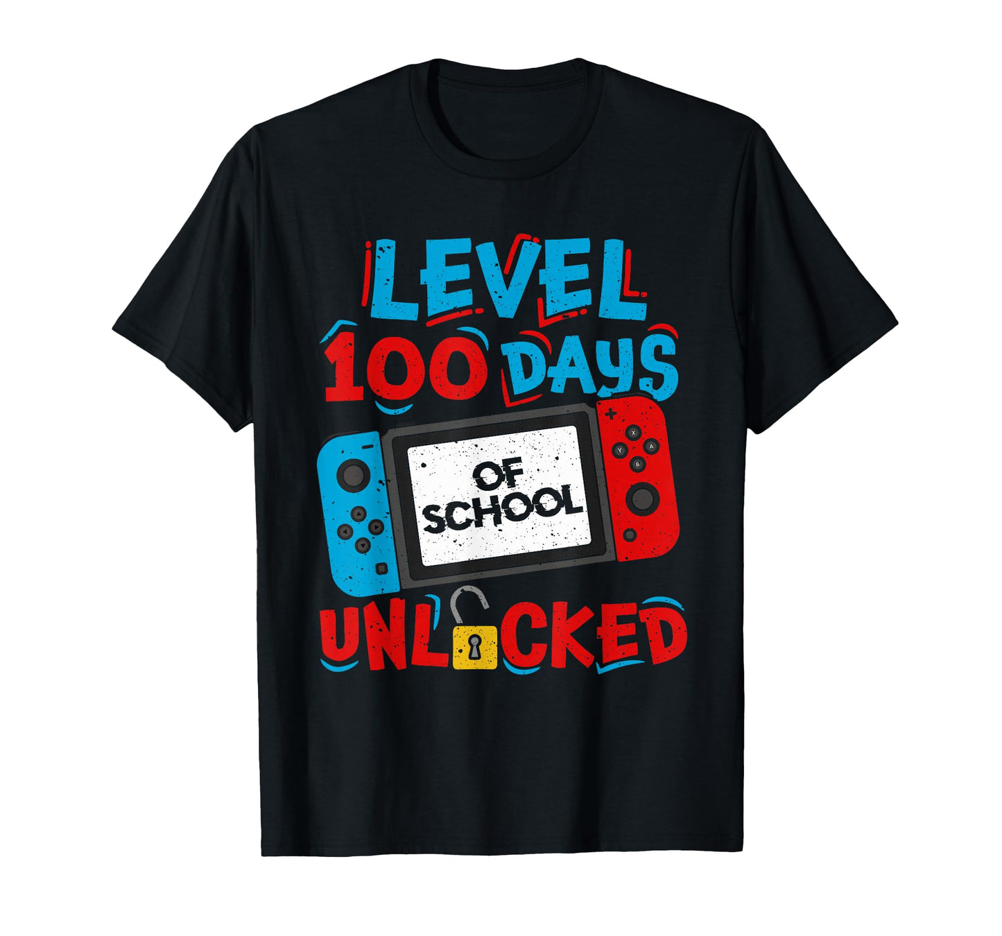 Level 100 Days of School Unlocked Gamer Video Games Boys T-Shirt