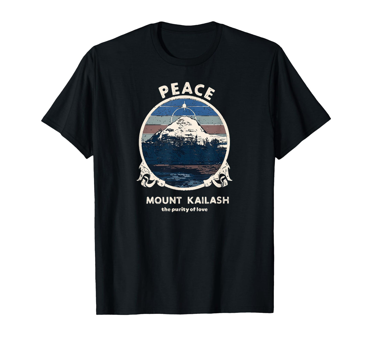 Mount Kailash Peace, Purity of Love Meditation, Vivid Print T-Shirt