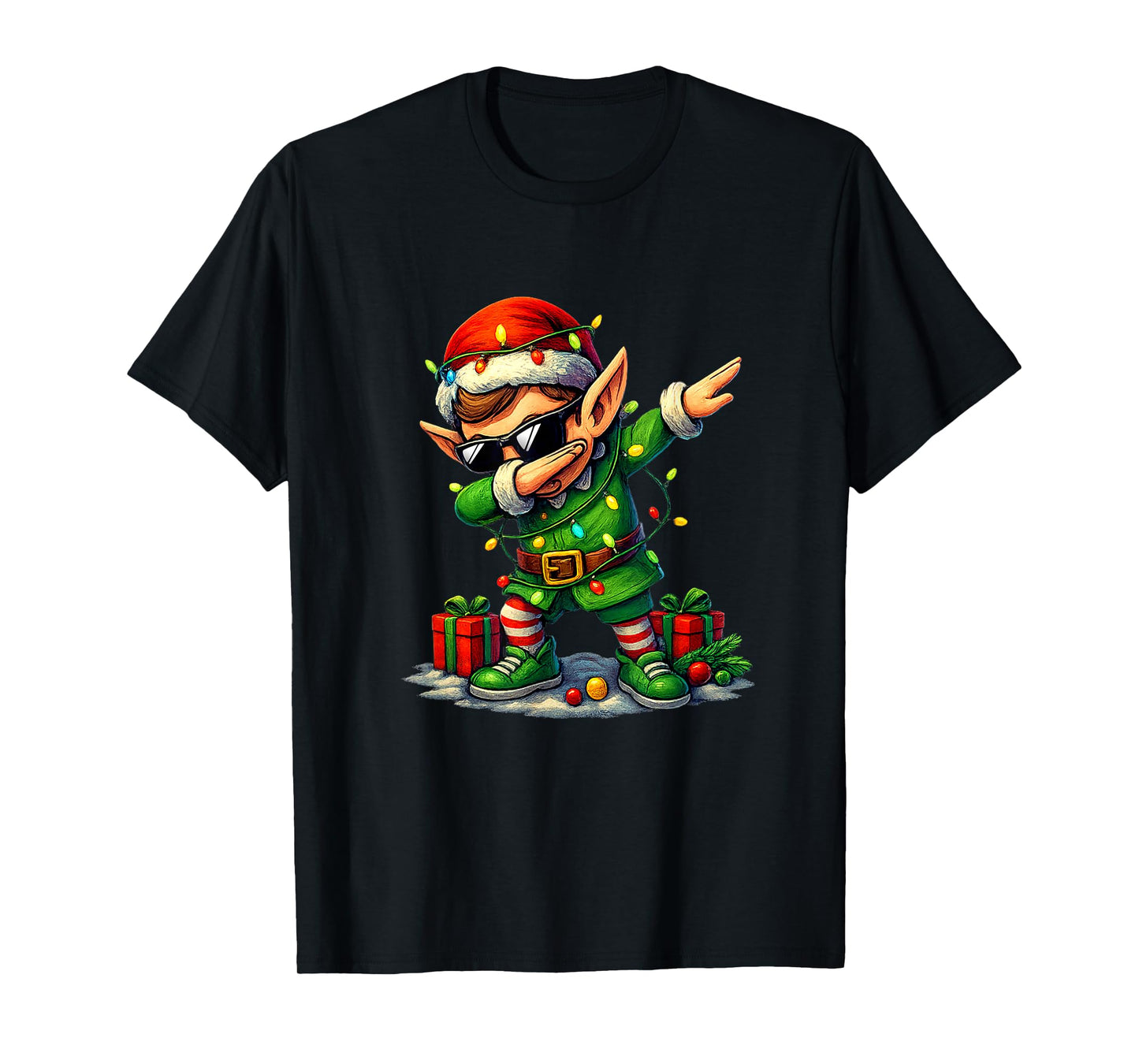 Christmas Elf Dabbing Dance Dab Xmas Pajamas Boys Girls Kids T-Shirt