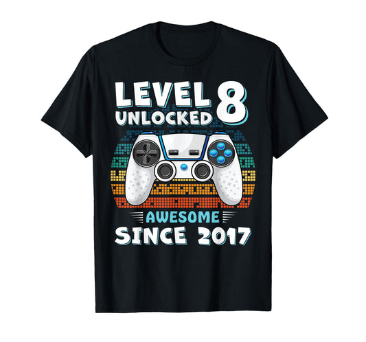 8 Year Old BDay Decorations Son Boy 8yr 2017 8th Birthday T-Shirt