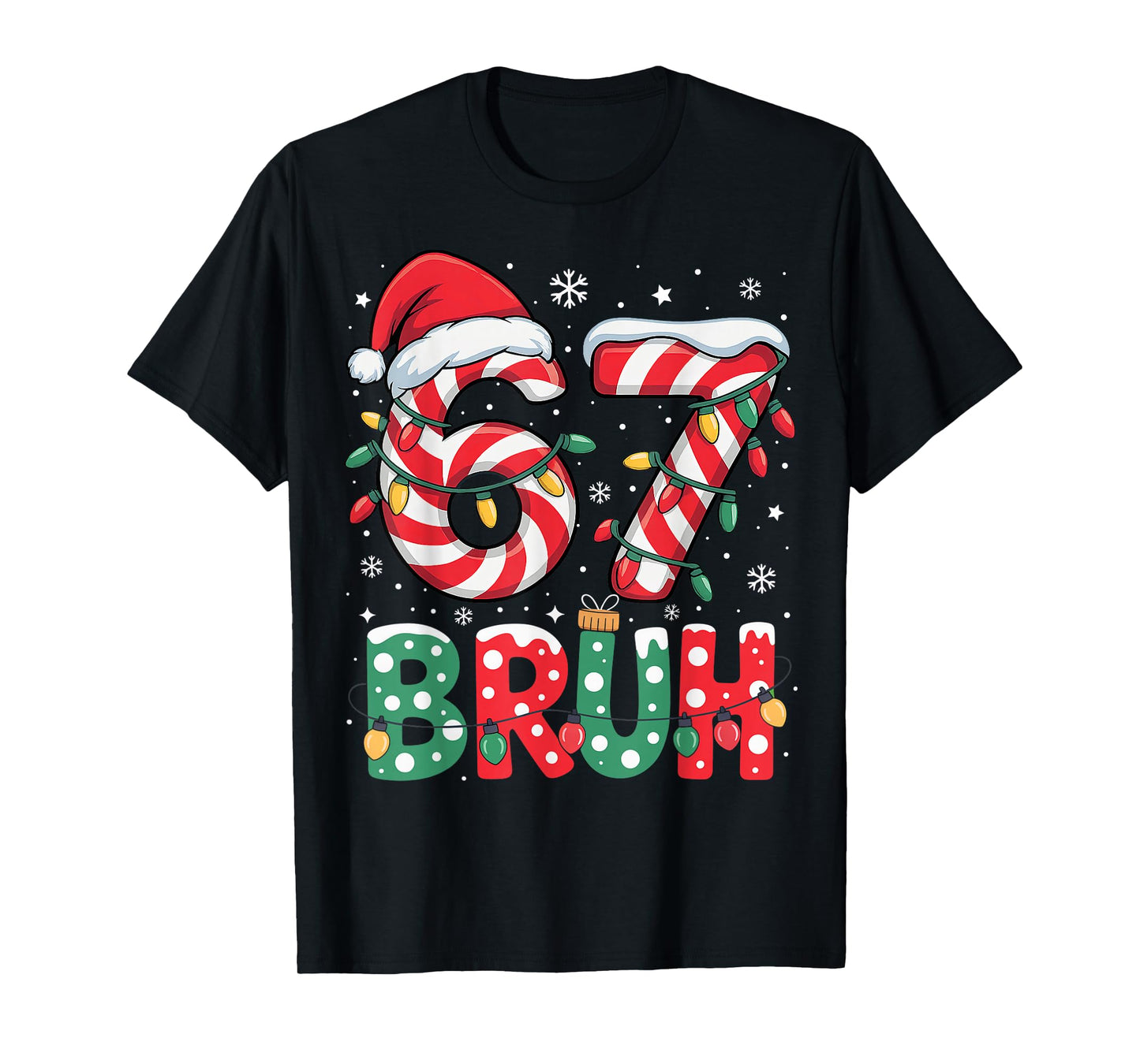 Funny Bruh 67 Six Seven 6 7 Meme Christmas Boy Girl Kids T-Shirt