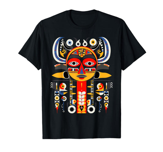 Totem Pole in Pacific Northwest Coastal Art Style T-Shirt