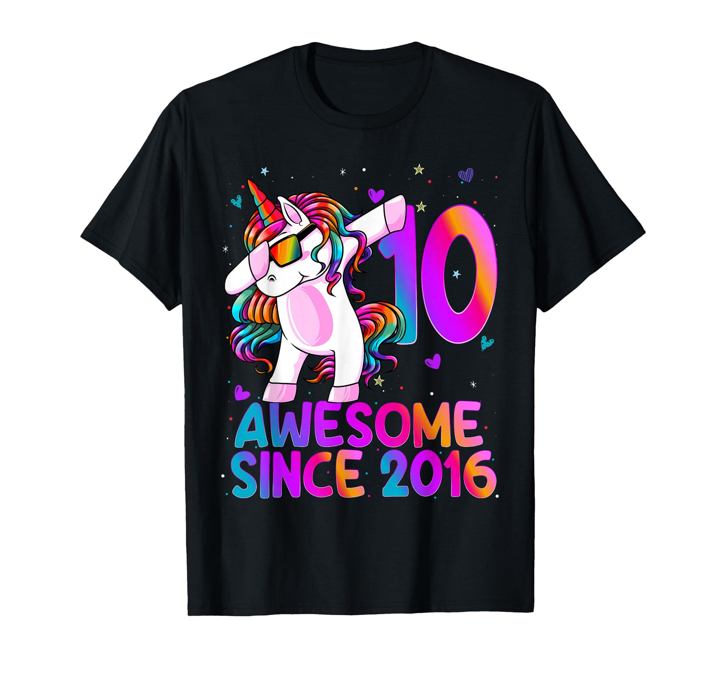 10 Year Old Girl Awesome Since 2016 10th Birthday Girls T-Shirt