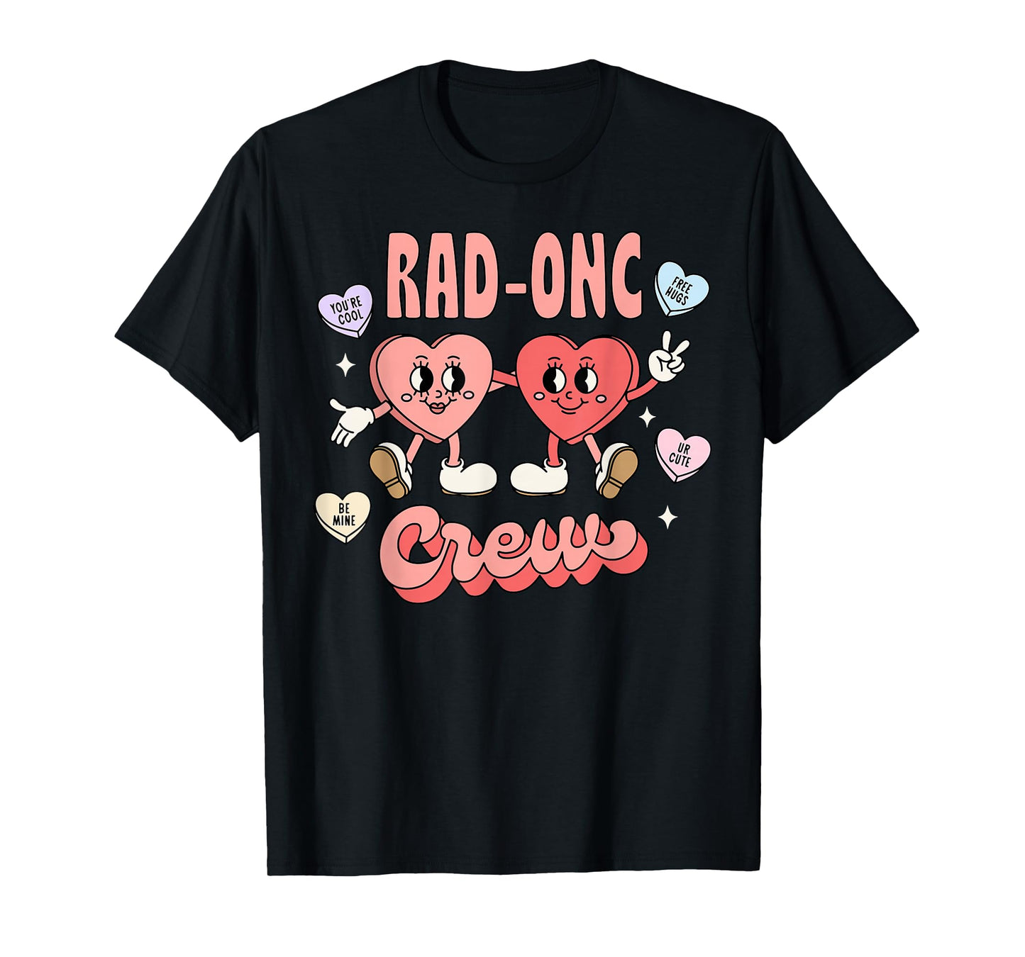 Rad-onc Crew Heart Oncology Radiation Nurse Valentines T-Shirt