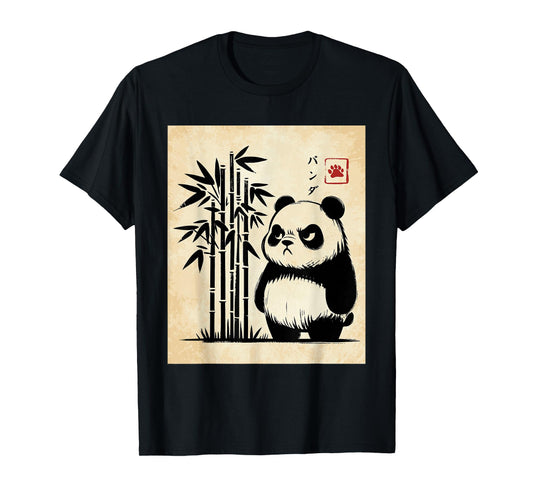 Kawaii Panda Ink Japanese Streetwear Novelty Funny Panda T-Shirt