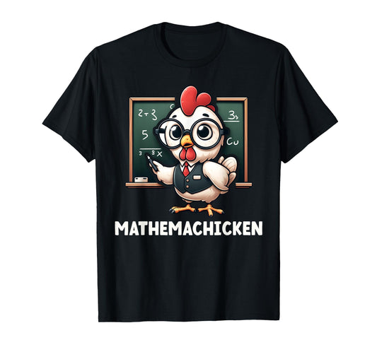 Funny Math Teacher Chicken Mathemachicken Pun T-Shirt