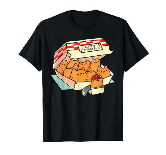 Kitten Nuggets Food Pun Cat Lover Gift Chicken Nuggets T-Shirt