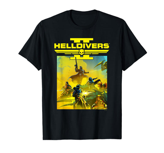 Helldivers 2 Sony Playstation Video Game Group Key Art T-Shirt