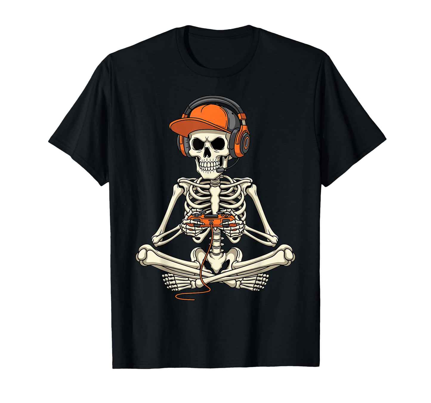 Halloween Skeleton Gamer Video Gaming Boys Men Kids T-Shirt