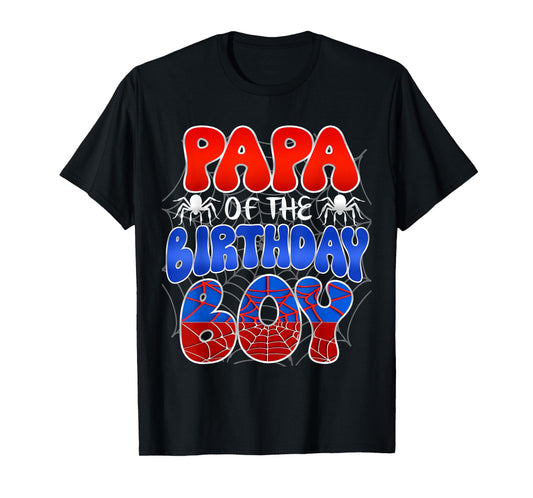 PAPA of the Birthday Boy Costume Spider Web Birthday Party T-Shirt