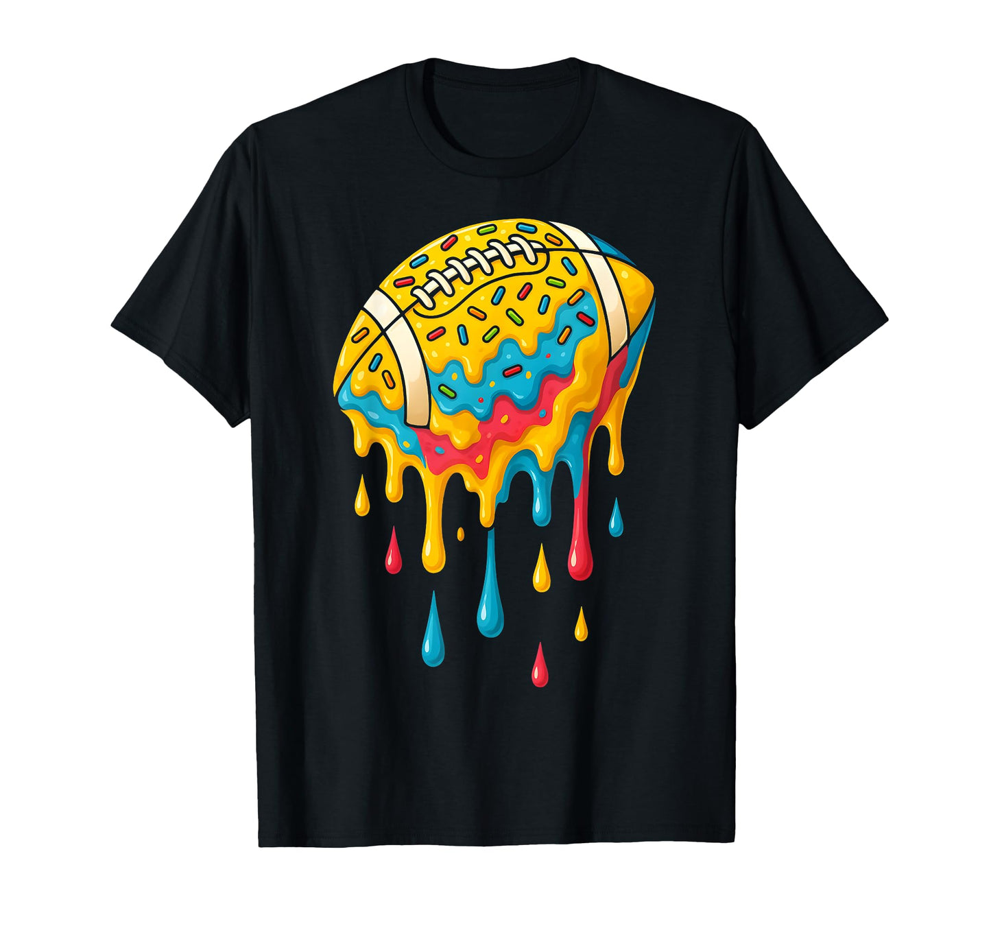 Football Ice Cream Drip Boys Football Fan Youth Game Day T-Shirt