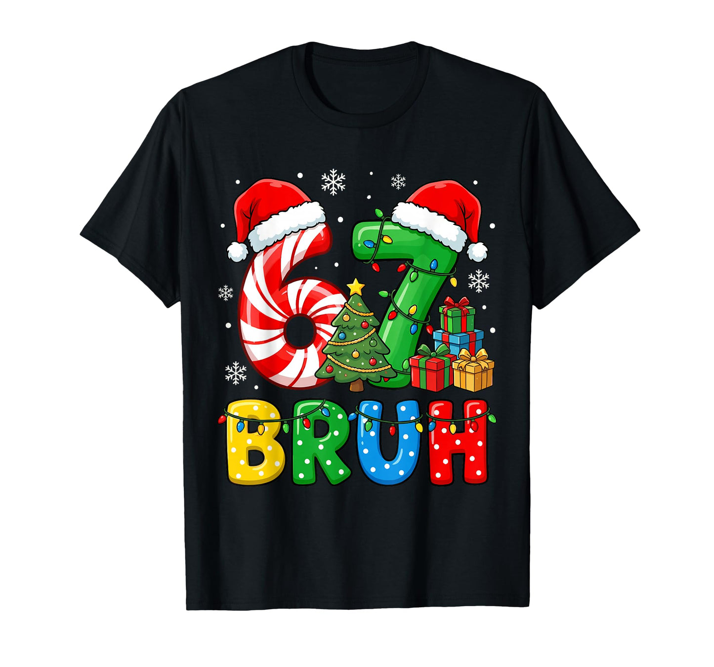 6 7 Pajamas Six Seven Matching Ugly Christmas 67 Gamer Meme T-Shirt