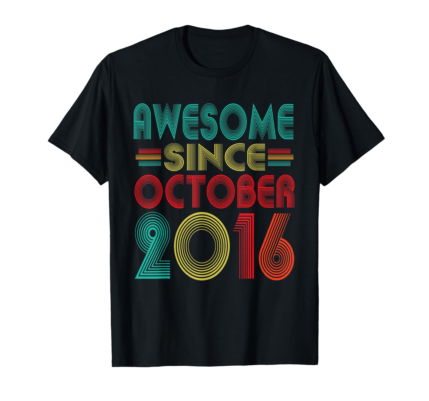Awesome Since October 2016 Years 9th Birthday Funny Vintage T-Shirt